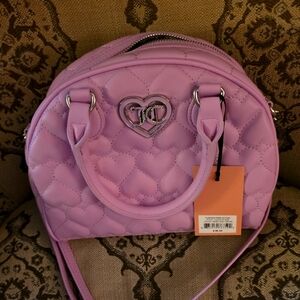 Lavender Quilted Heart Satchel